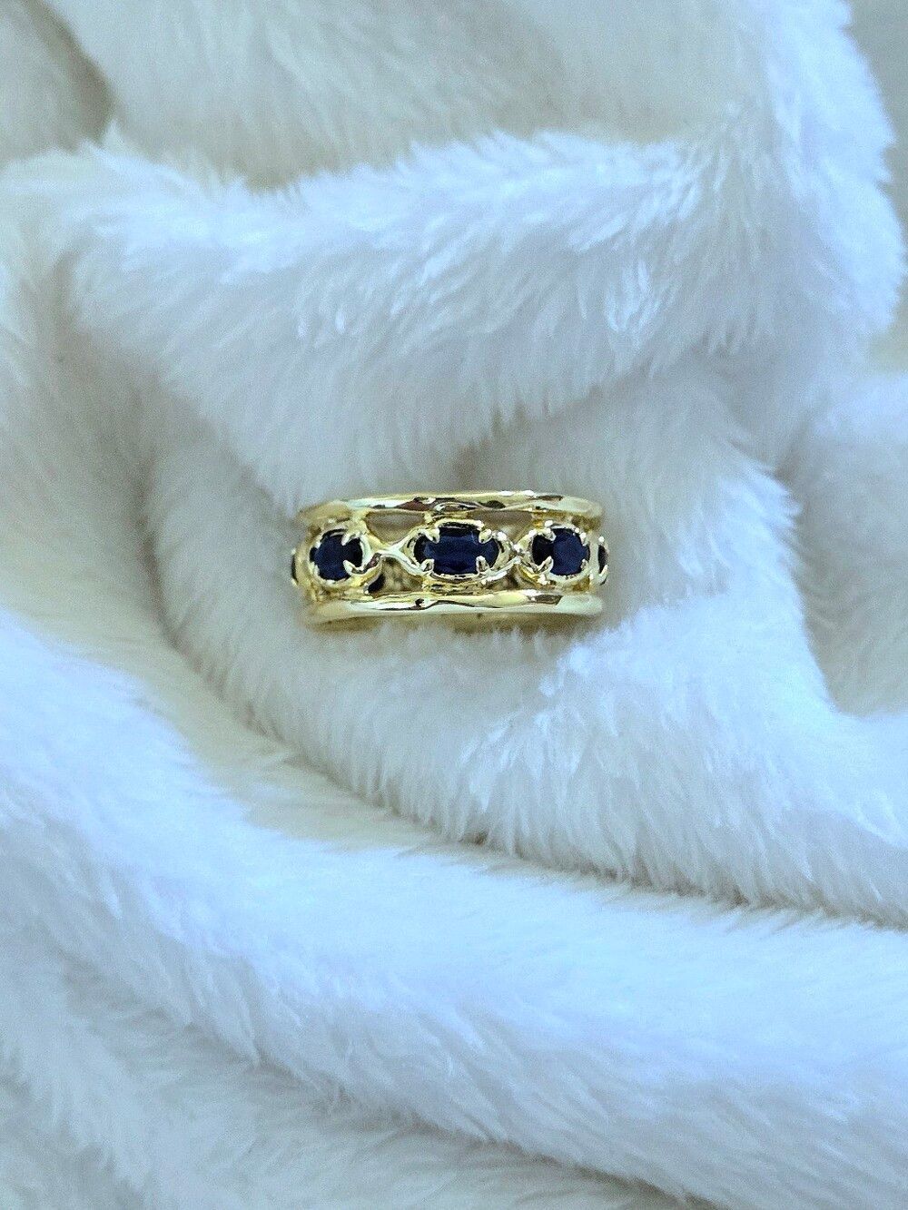 Zeyzey Gold💛 Double✌️ Band with Blue💙 Crystals💎 Ring💍 - NWT - Picture 9 of 16